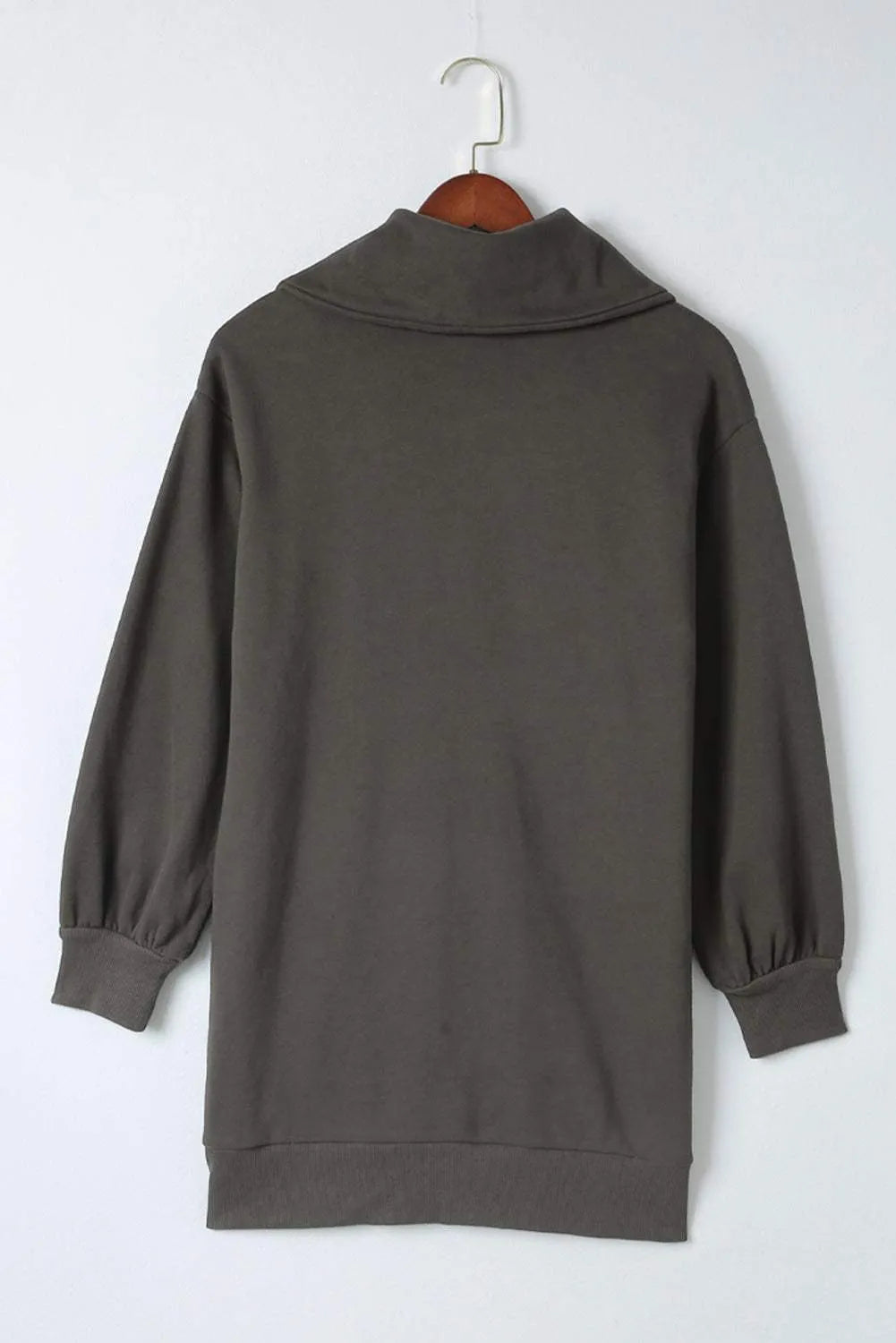 Half Zip Dropped Shoulder Mini Sweatshirt Dress Casual Dresses - Tophatter Daily Deals